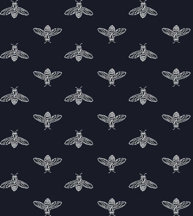 Wallpaper By Joules - Block Print Bee Navy