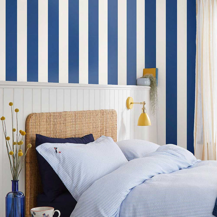 Wallpaper By Joules - Harborough Stripe Coastal Blue