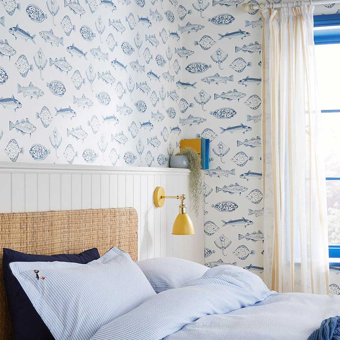 Wallpaper By Joules - Name The Plaice Coastal Blue