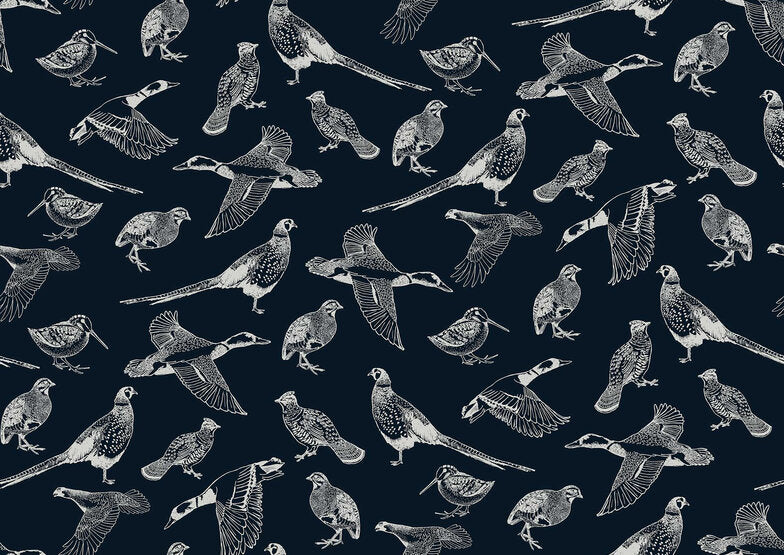 Wallpaper By Joules - Hunting Birds French Navy