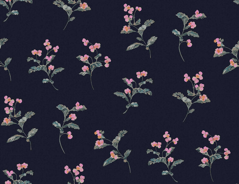 Wallpaper By Joules - Swanton Floral Midnight Navy Walllpaper