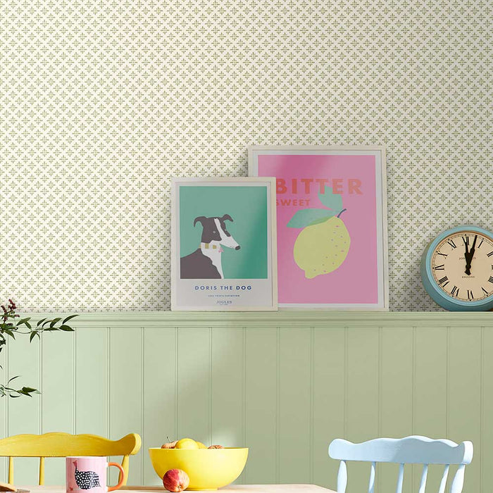 Wallpaper By Joules - Beckett Star Olive Green