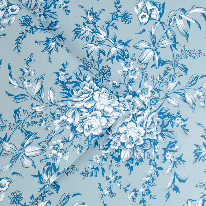 Laura Ashley Picardie Wallpaper - Blue Sky