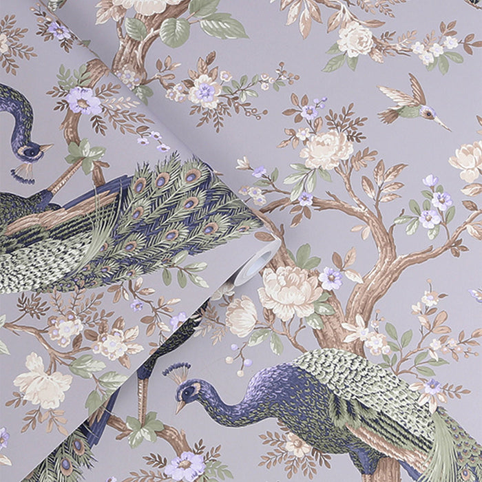 Laura Ashley Belvedere Wallpaper - Pale Iris