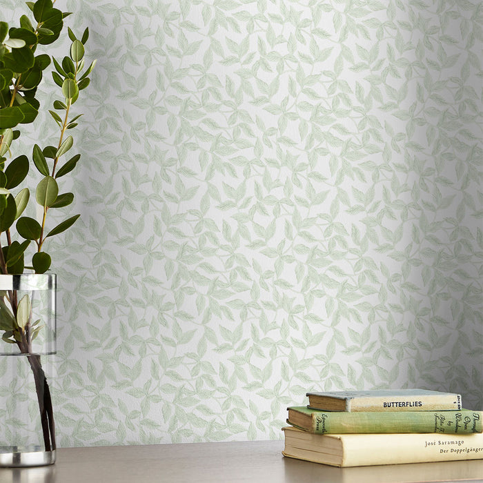 Laura Ashley Erwood Wallpaper - Eau de Nil