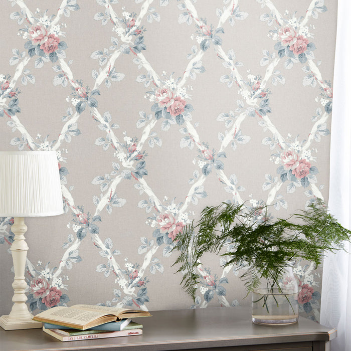 Laura Ashley Elwyn Wallpaper - Dove Grey