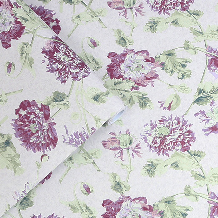 Laura Ashley Hepworth Wallpaper - Grape