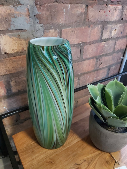 Waves of Green Tall Vase - Decor Interiors -  House & Home