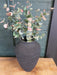 Flower Stems Vase, Stoneware, Black Textured 