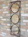 Industrial Metal Wall Mirror, Rectangle, Bronze Frame, Triple Circular