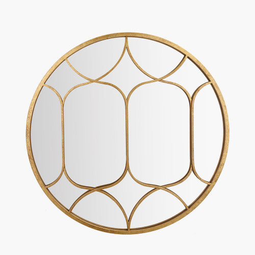 Round Gold Metal Overlay Wall Mirror - 80 cm — Decor Interiors - Home