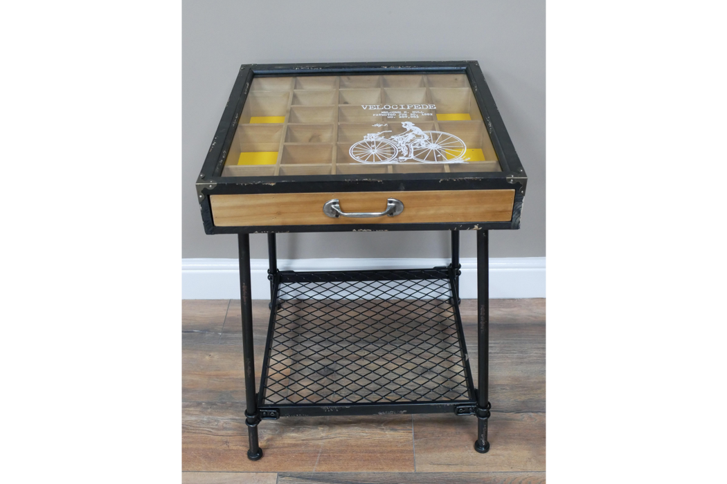 Glass display deals case end table