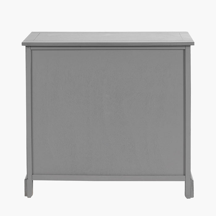 Shire 2 Drawer, 4 Basket Unit, Grey Wood, Natural Wicker