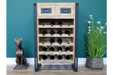 Rustic Wine Cabinet, Black Metal Frame, Mango Wood Shelves, Floor Standing