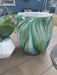 Kira Vase, Green, Glass, Wide