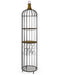 Bird Cage Wine Rack, Bar Storage Unit, Black Metal, Wooden Industrial Drinks Cabinet