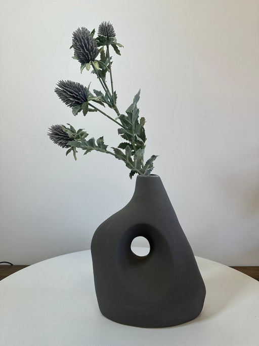 Stem Bud Vase, Dark Grey, Ceramic