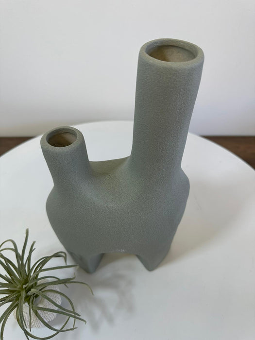 Ceramic Bud Vase, Tall, Green