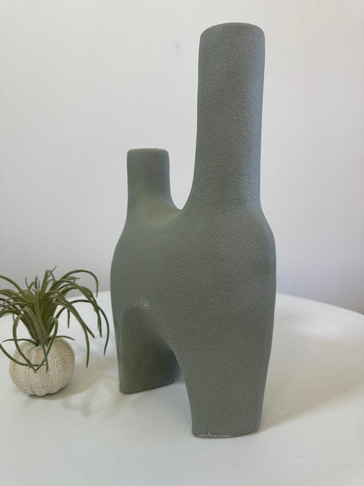 Ceramic Bud Vase, Tall, Green