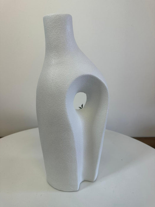 Stem Bud Vase, Tall, White Ceramic