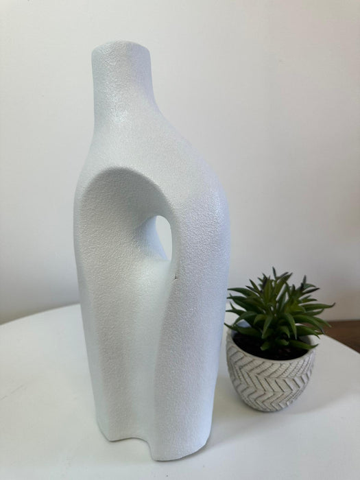 Stem Bud Vase, Tall, White Ceramic