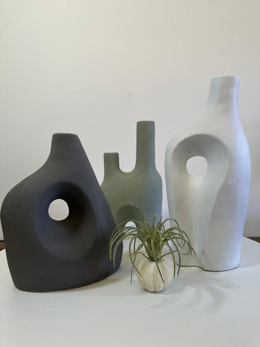 Ceramic Bud Vase, Tall, Green
