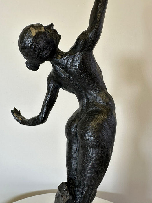 Coulter Dancing Woman Sculpture, Aged Black