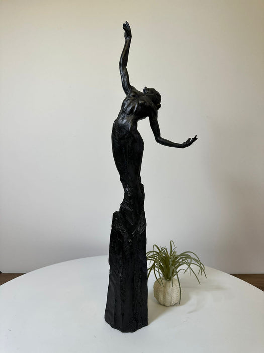 Coulter Dancing Woman Sculpture, Aged Black