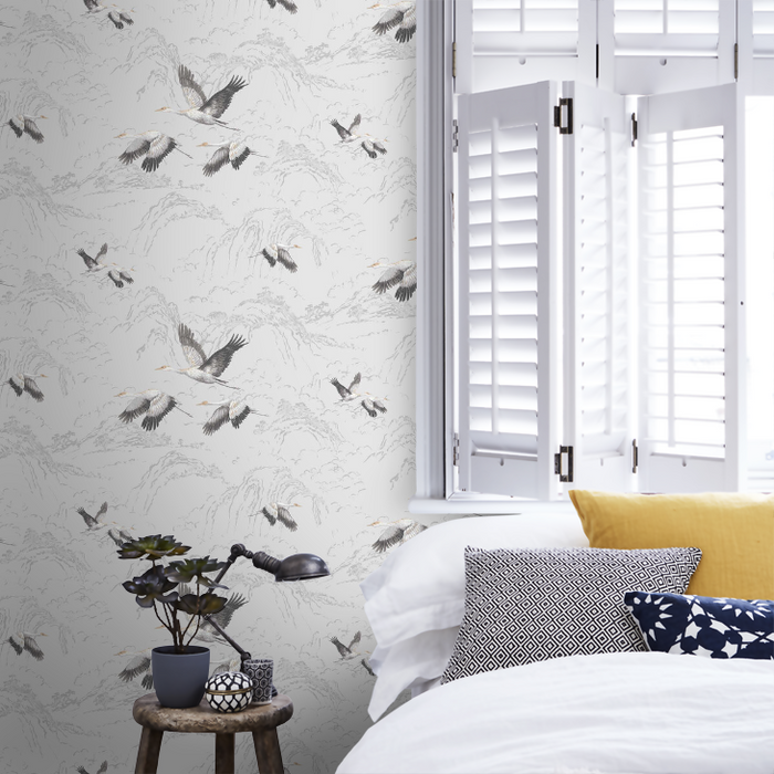 Laura Ashley Animalia Wallpaper - Silver