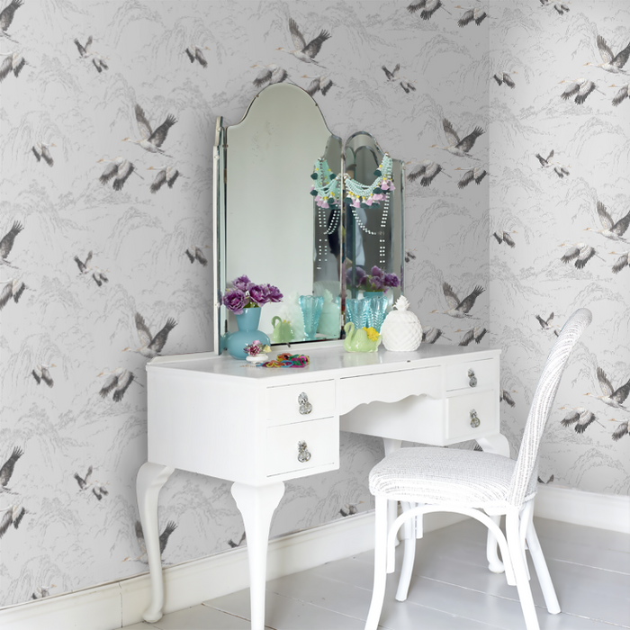 Laura Ashley Animalia Wallpaper - Silver