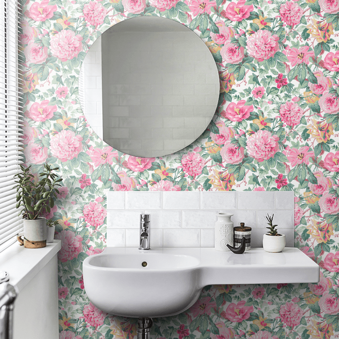 Laura Ashley Aveline Wallpaper - Rose