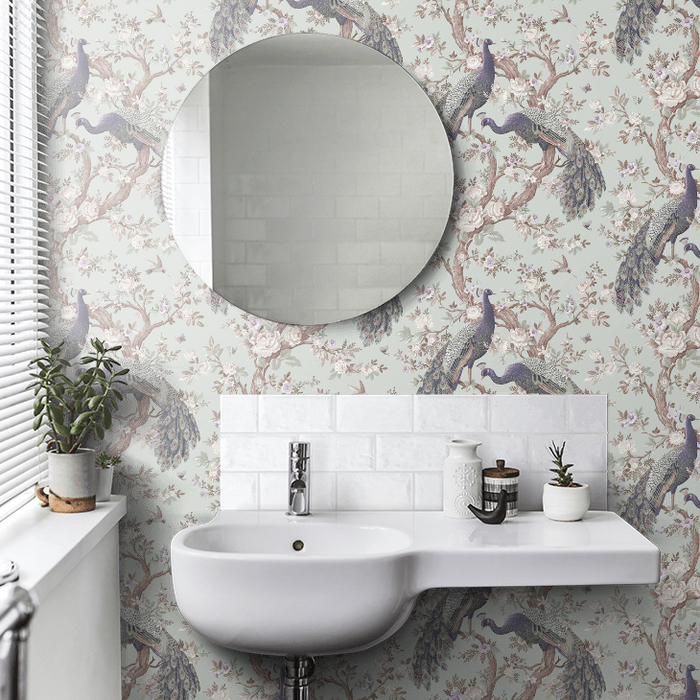 Laura Ashley Belvedere Wallpaper - Duck Egg