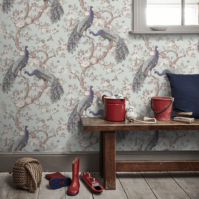 Laura Ashley Belvedere Wallpaper - Duck Egg