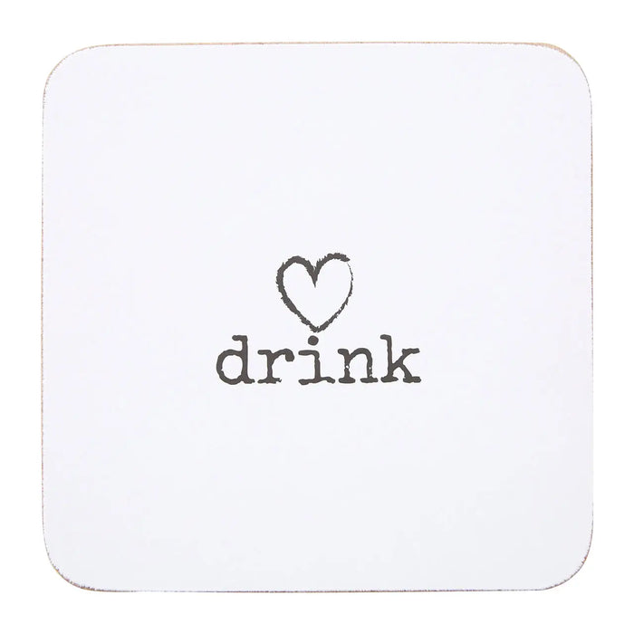 Square Drinks Coasters - White - Set of 4