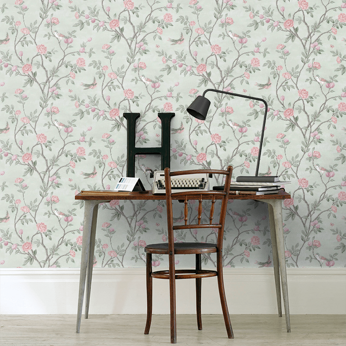 Laura Ashley Eglantine Wallpaper - Eau de Nil