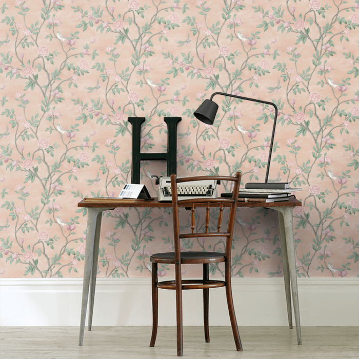 Laura Ashley Eglantine Wallpaper - Blush