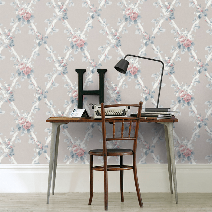 Laura Ashley Elwyn Wallpaper - Dove Grey