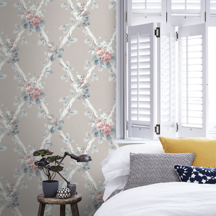 Laura Ashley Elwyn Wallpaper - Dove Grey