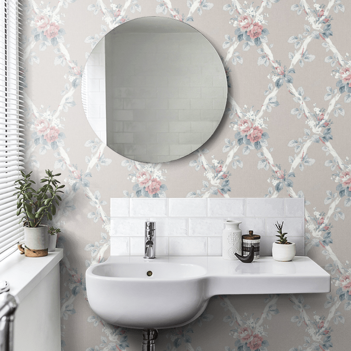 Laura Ashley Elwyn Wallpaper - Dove Grey