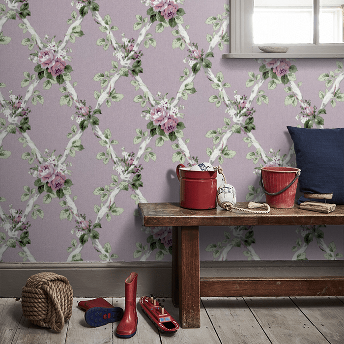 Laura Ashley Elwyn Wallpaper - Grape