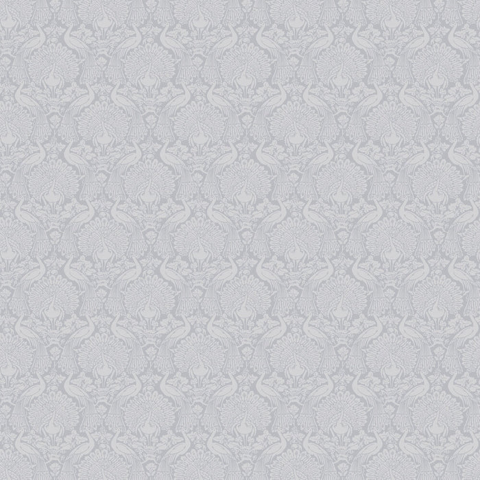 Laura Ashley Peacock Damask Wallpaper - Pale Slate