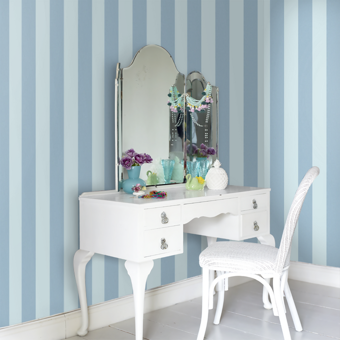 Laura Ashley Lille Wallpaper - Blue Sky