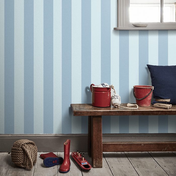 Laura Ashley Lille Wallpaper - Blue Sky