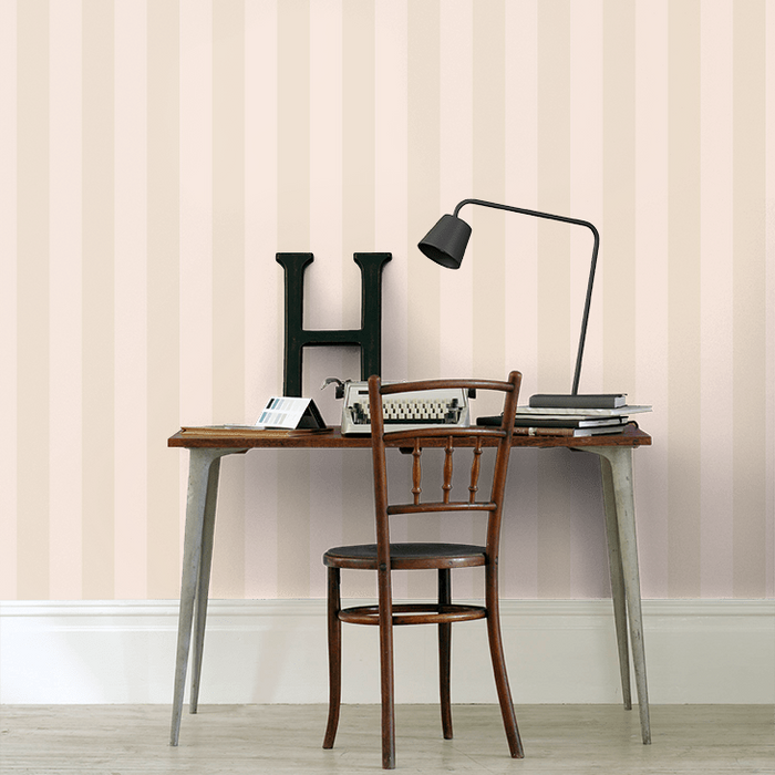 Laura Ashley Lille Pearlescent Stripe Wallpaper - Linen