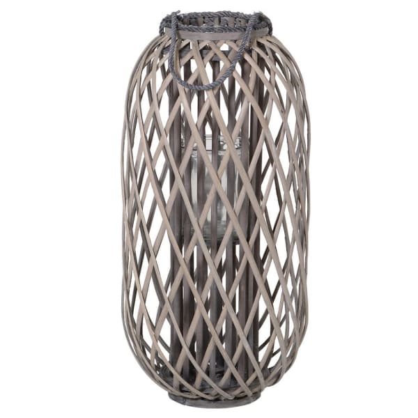 Large Willow Floor Lantern - Grey - Decor Interiors -  House & Home