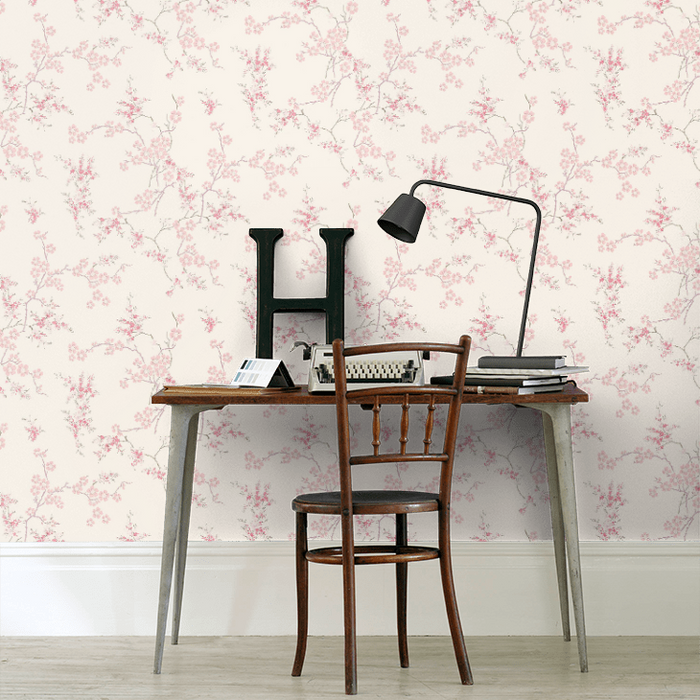 Laura Ashley Oriental Blossom Wallpaper - Blush