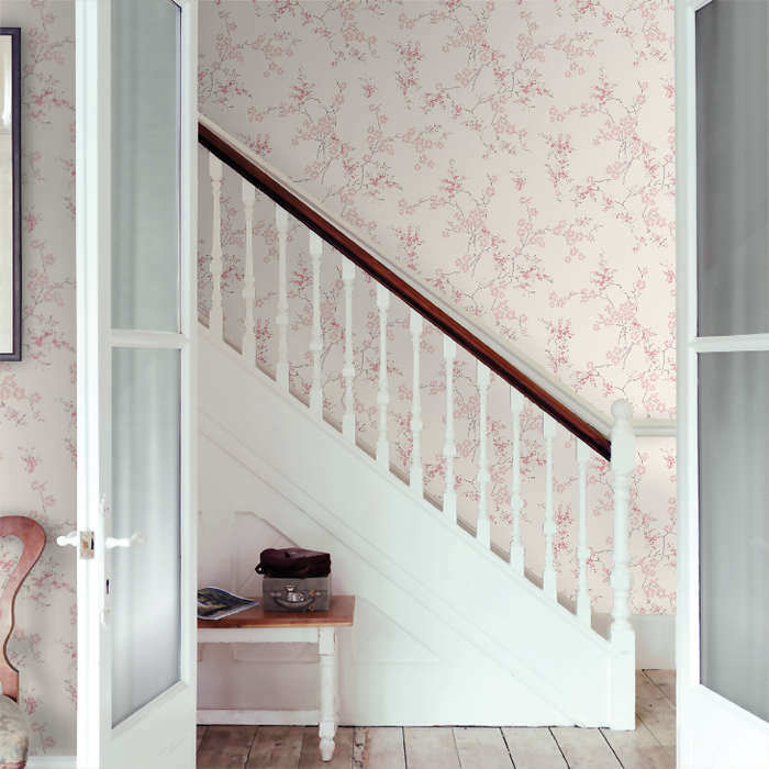 Laura Ashley Oriental Blossom Wallpaper - Blush