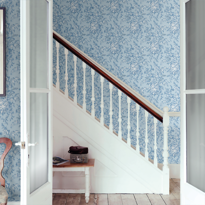 Laura Ashley Picardie Wallpaper - Blue Sky