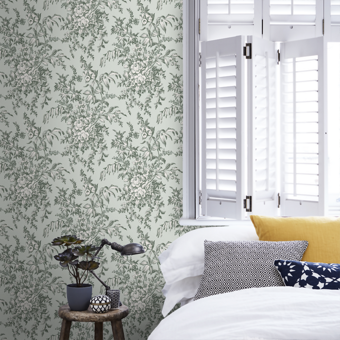 Laura Ashley Picardie Wallpaper - Sage