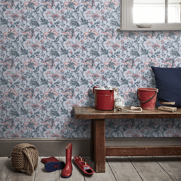 Laura Ashley Portia Wallpaper - Pale Slate